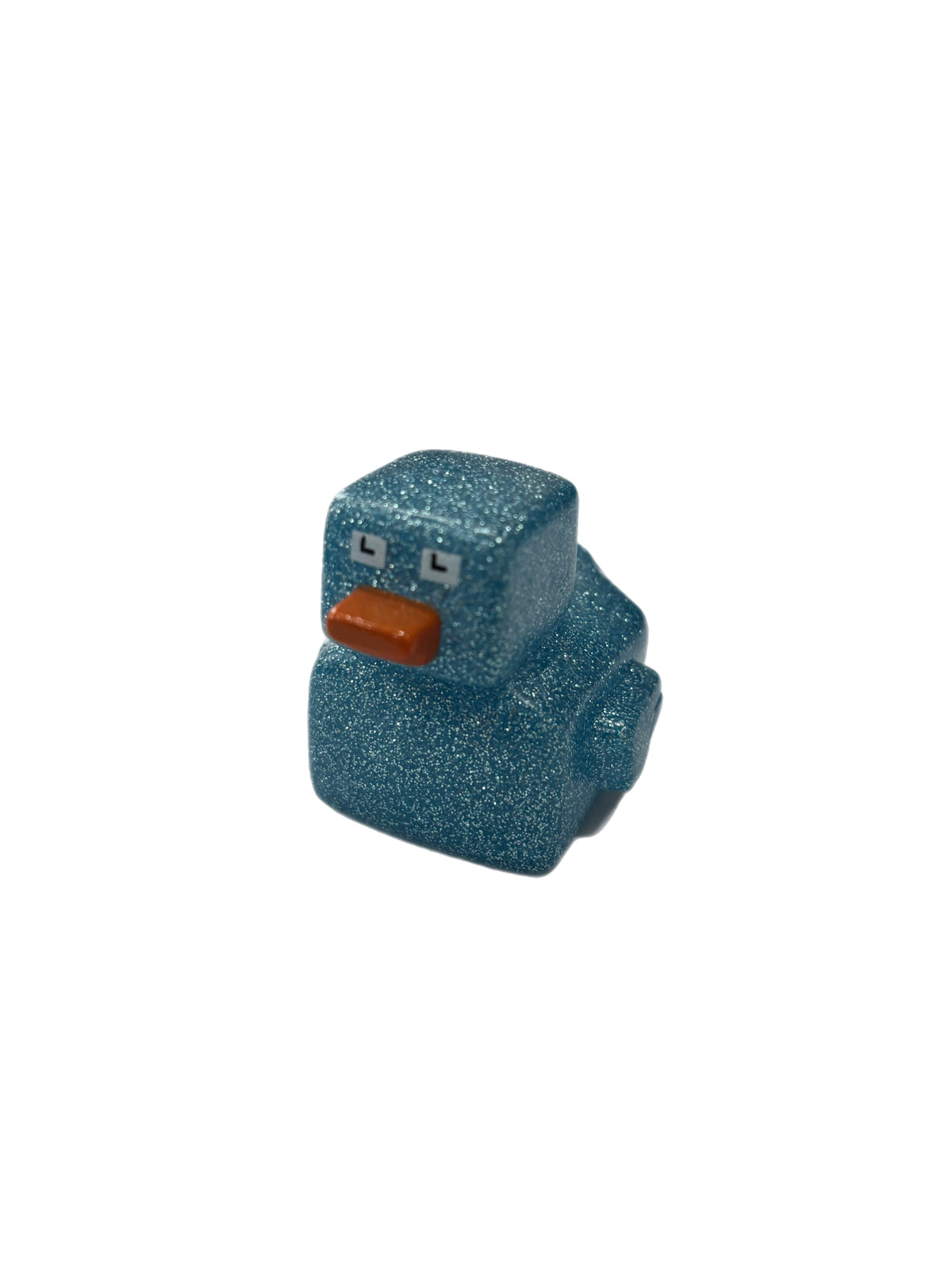 Blue Cube Duck - Silver Glitter